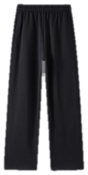 Black wide-leg casual pants